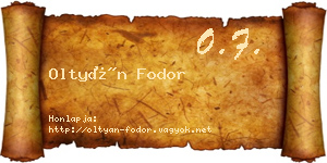 Oltyán Fodor névjegykártya